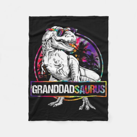 Granddadsaurus Dinosaur Granddad Saurus Matching T フリースブランケット (正面)