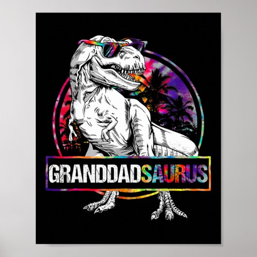 Granddadsaurus Dinosaur Granddad Saurus Matching T ポスター (正面)