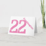 Granddaughter, 22nd birthday, white and pink. カード<br><div class="desc">A white background featuring  pink text,  on this 22nd birthday greeting for any cool granddaughter. My Funny Mind Greetings.</div>