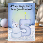 Granddaughter 5th Birthday Snowman Snowy Five カード