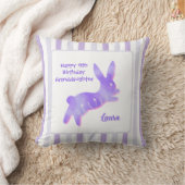 Granddaughter 9th Birthday Purple Cute Hoppy Bunny クッション (ブランケット)