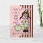 Granddaughter Cute Birthday Card - Cupcakes And Te カード<br><div class="desc">Granddaughter Cute Birthday Card - Cupcakes And Tea - African American</div>