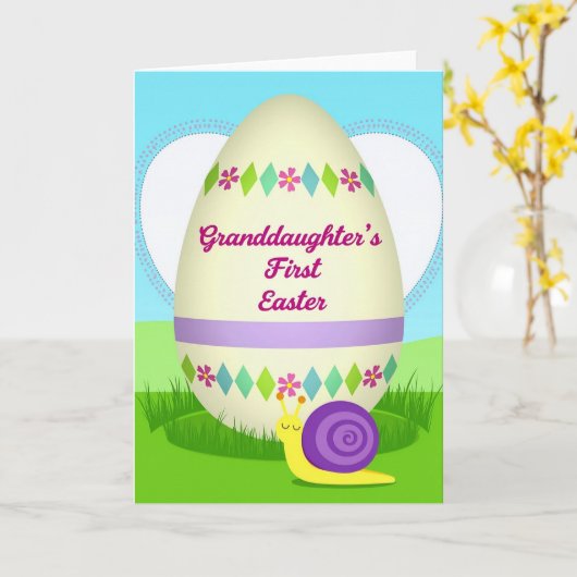 Granddaughter First Easter Day Card カード (黄色い花)