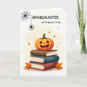 Granddaughter Funny Halloween Cute Spider Dropping カード (正面)