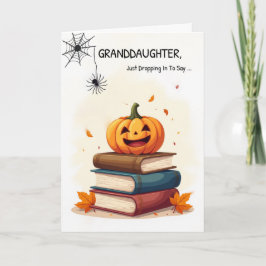Granddaughter Funny Halloween Cute Spider Dropping カード