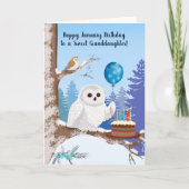 Granddaughter Happy January Birthday Snowy Owl カード (正面)