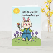 Granddaughter Loves You Animal Card カード (黄色い花)
