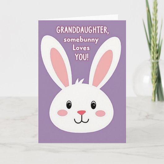 Granddaughter Loves You Bunny Card カード (正面)
