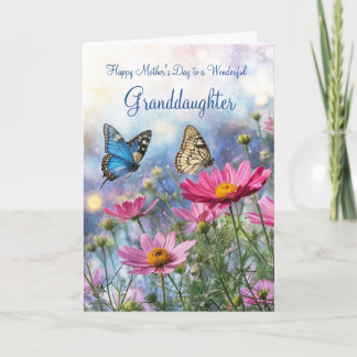 Granddaughter Mothers Day with Garden Flowers  カード
