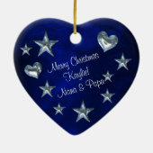 Granddaughter Star and Heart Christmas Ornament セラミックオーナメント (裏面)