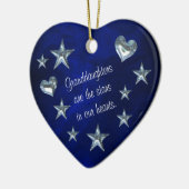 Granddaughter Star and Heart Christmas Ornament セラミックオーナメント (左)