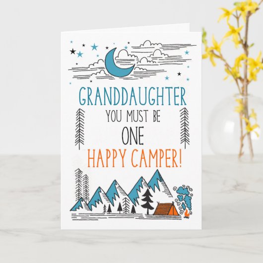Granddaughter Summer Camp One Happy Camper カード (黄色い花)