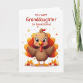 Granddaughter Thanksgiving Sweet Candy Corn Turkey カード (正面)