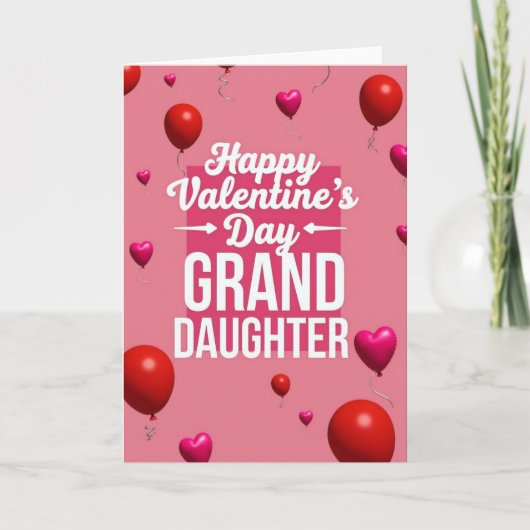 Granddaughter Valentines Balloon Card カード (正面)
