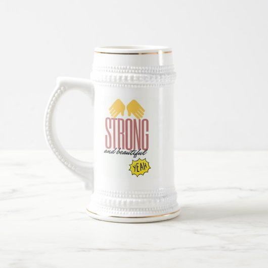 Grande Chope Blanche - "Strong and Beautiful" ビールジョッキ (左)