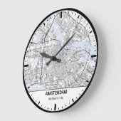 Grande Horloge Ronde Amsterdam Clock City Line Art ラージ壁時計 (傾斜)