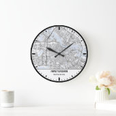 Grande Horloge Ronde Amsterdam Clock City Line Art ラージ壁時計 (ホーム)