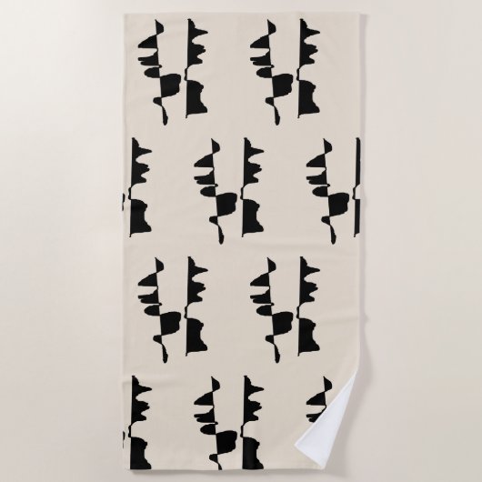 Grande Serviette de Plage & Bain - Dual Face ビーチタオル (正面)