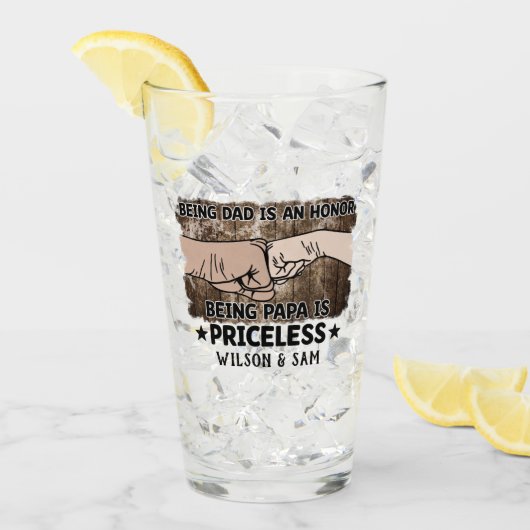 Grandfather | Being Papa Is Priceless | Father タンブラーグラス (アイス正面)