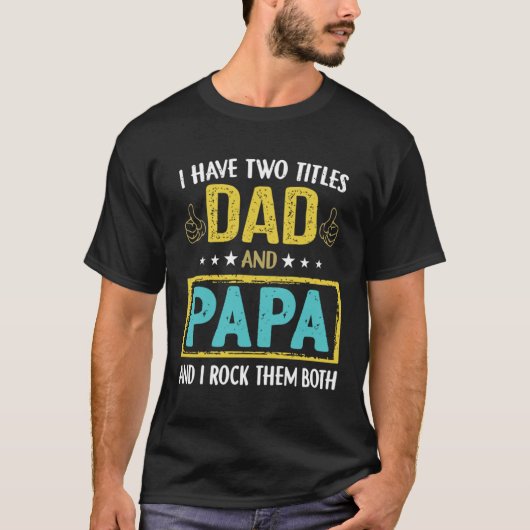 Grandfather Father s Day Awesome Dad & Papa Tシャツ (正面)