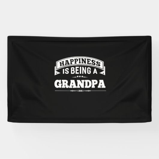 Grandfather Gift | Happiness Is Being A Grandpa 横断幕 (横)