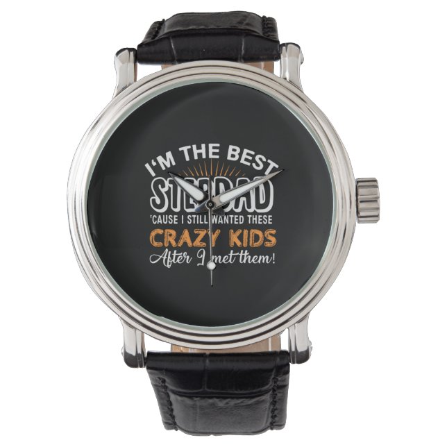 Grandfather Gift | I Am The Best Step Dad 腕時計 (正面)
