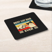 Grandfather Quotes | Best Cat Dad Ever スクエアペーパーコースター (アングル)