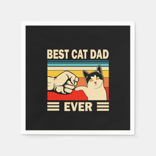 Grandfather Quotes | Best Cat Dad Ever スタンダードカクテルナプキン (正面)