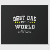 Grandfather Quotes | Best Dad In The World ラッピングペーパー (フラット)