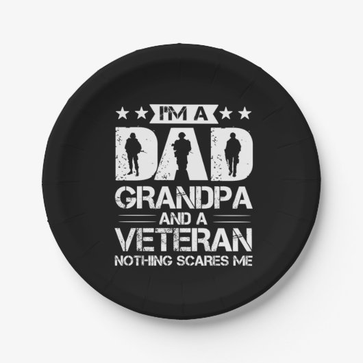 Grandfather Quotes | I Am A Dad And A Veteran ペーパープレート (正面)