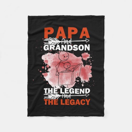 Grandfather Quotes | Papa And Grandson フリースブランケット (正面)