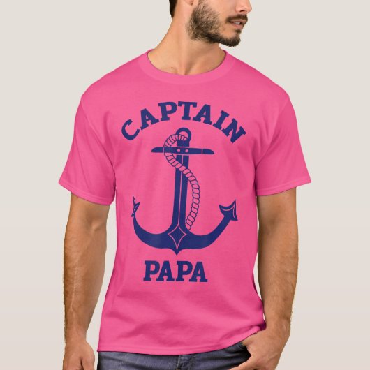 Grandfather'S Day Nautical Anchor Captain Papa Tシャツ (正面)