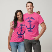 Grandfather'S Day Nautical Anchor Captain Papa Tシャツ (ユニセックス)