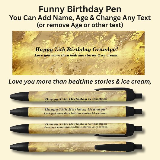 Grandkidsから名前、ハッピーバースデー、および追加 黒ボールペン