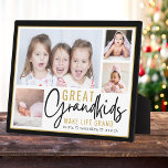 Grandkids 素晴らし祖父母ライフ引用文4 Photo フォトプラーク<br><div class="desc">感傷的な引用文を持つ祖父母のための写真コラージギフトモダン「孫は人生を壮大にする」。4人の写真や孫の名前でパーソナライズし、クリスマスの母の日、祖父母の日、誕生日のための思い出に残る贈り物にする。</div>