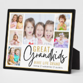 Grandkids 素晴らし祖父母ライフ引用文6写真 フォトプラーク (側面)