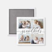 Grandkids Make Life Grand | 4 Photo マグネット (正面/裏面)