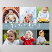 Grandkids Make Life Grand | 6 Photo Collage ポスター (正面)