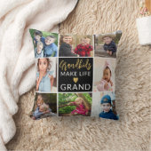 Grandkids Make Life Grand 9 Photo Collage  クッション (ブランケット)