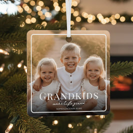 Grandkids Make Life Grand Grandparent 2 Photo  メタルオーナメント