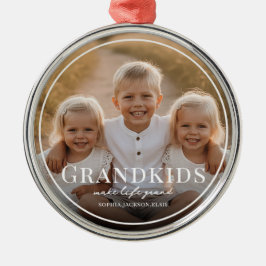Grandkids Make Life Grand Grandparent 2 Photo   メタルオーナメント