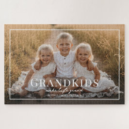 Grandkids Make Life Grand Grandparent Gift Photo ジグソーパズル