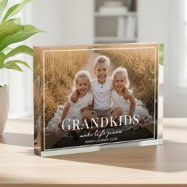 Grandkids Make Life Grand Grandparent Gift Photo フォトブロック