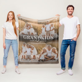 Grandkids Make Life Grand Grandparent Gift Photo フリースブランケット