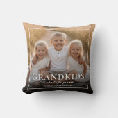 Grandkids Make Life Grand Grandparents Gift Photo クッション (正面)