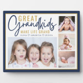 Grandkids Make Life Grand Great Grandparents Photo フォトプラーク (正面)