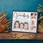 Grandkids Make Life Grand Great Grandparents Photo フォトプラーク (側面)