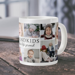 Grandkids Make Life Grand Photo Collage Keepsake ジャンボコーヒーマグカップ