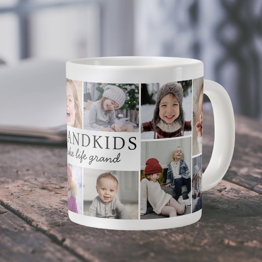 Grandkids Make Life Grand Photo Collage Keepsake ジャンボコーヒーマグカップ
