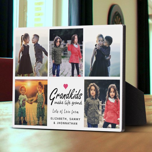 Grandkids Make Life Grand Photo Collage Keepsake フォトプラーク